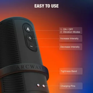 Вібруючий мастурбатор Arcwave Zing Black, відкритий, чорний - Зображення 15