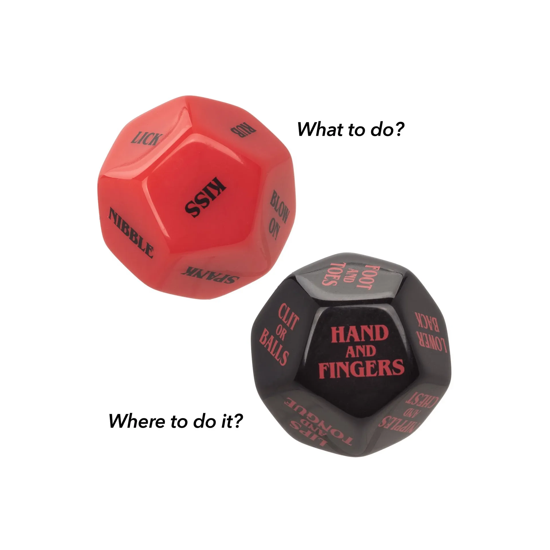 Гральні секс-кубики для пари CalExotic Roll Play-Naughty Dice Set, червоно-чорні 6 Гральні секс-кубики для пари CalExotic Roll Play-Naughty Dice Set, червоно-чорні - Зображення 4